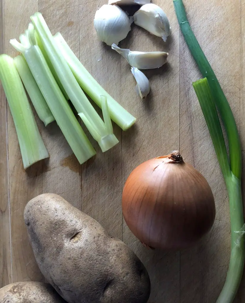 Celery Garlic Potato Onion and Green Onion