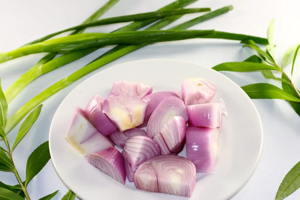 shallots and green onions and tarragon