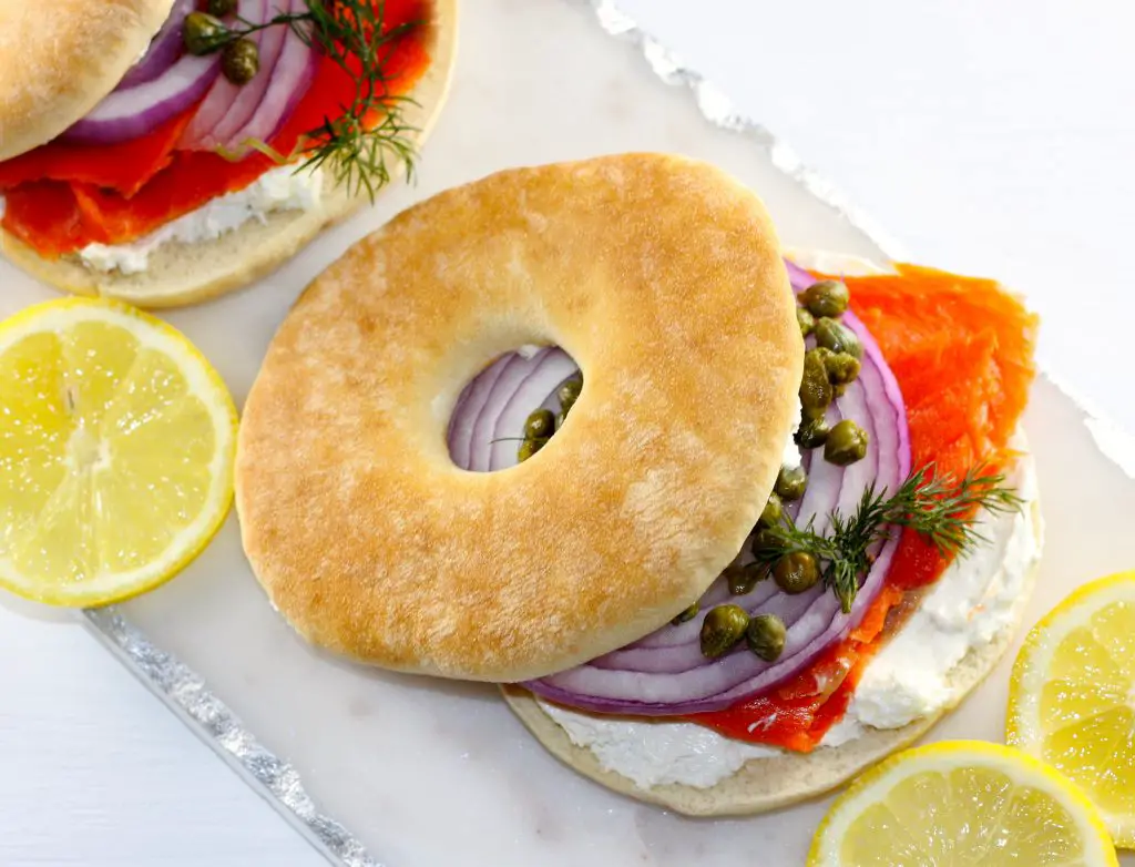 Alaskan Smoked Salmon, Cream Cheese and Capers Bagel