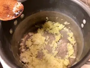 garlic and onion sautéed in a saucepanan