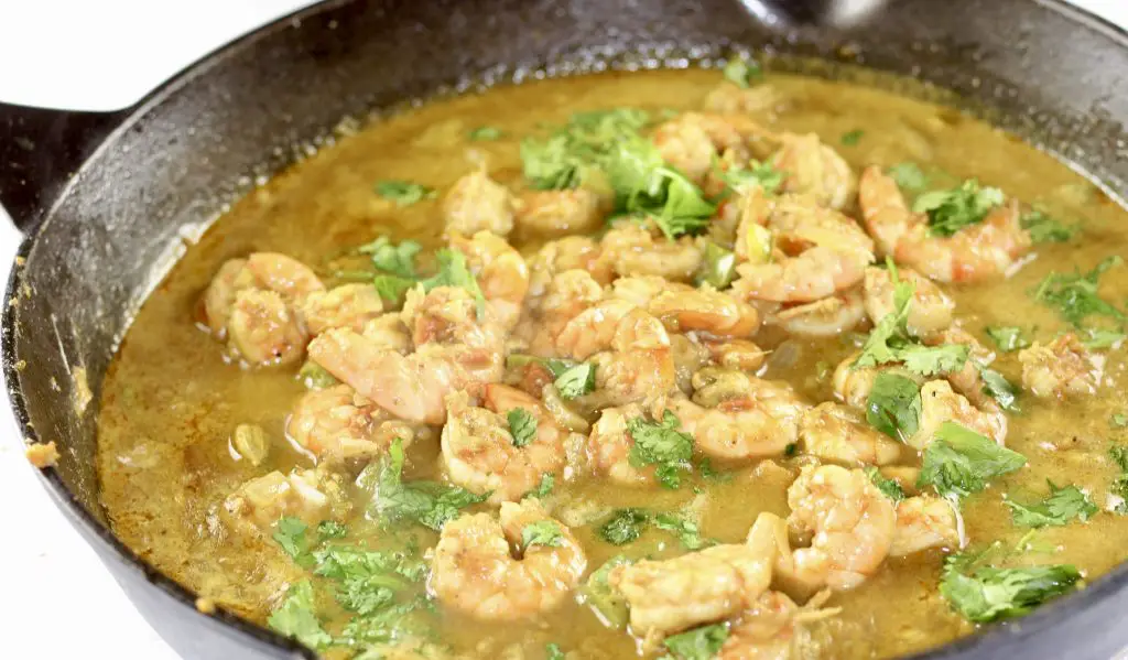 Coconut Curry Shrimp in a pan