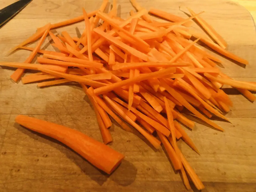 Julienned carrots