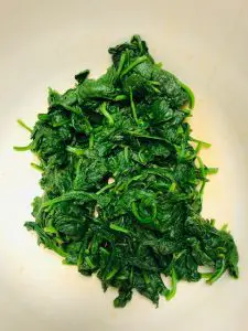Spinach after water has been squeezed out