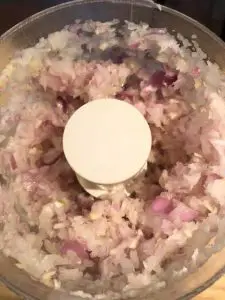 minced garlic, ginger, onion, and shallot