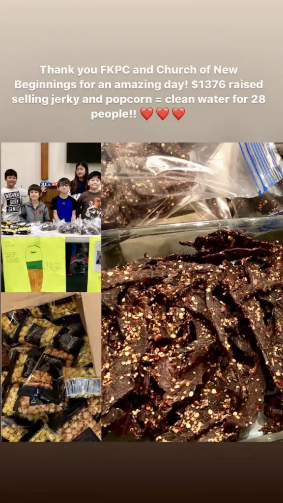 Fundraising selling Korean Beef Jerky and popcorn