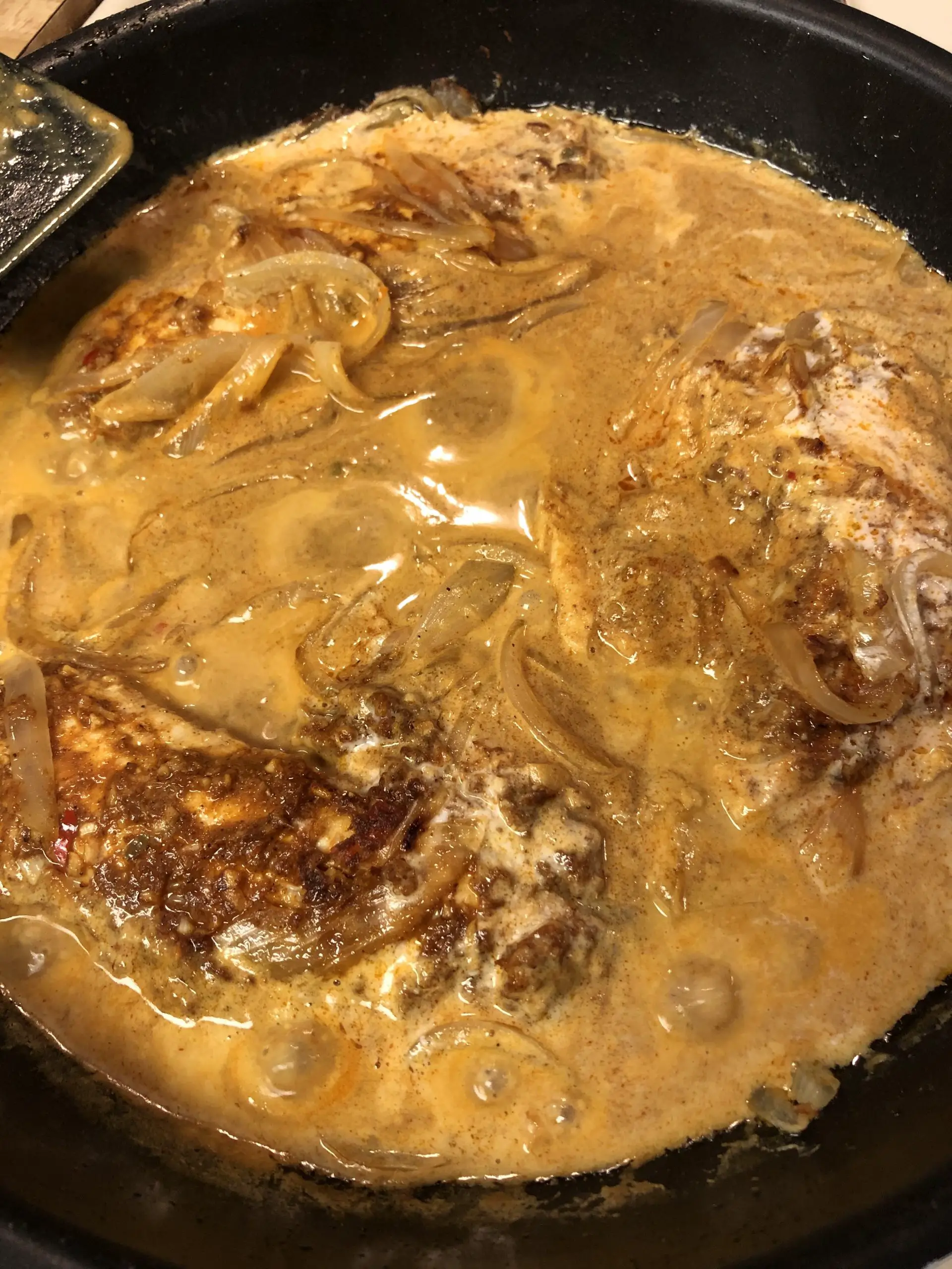 Indian Spiced Tilapia in Coconut Milk With Onions
