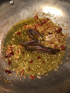 garlic, chilis, anchovies in olive oil