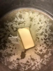 melting butter in a stockpot