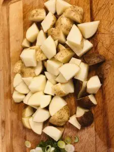 pieces of potato cut bite sized