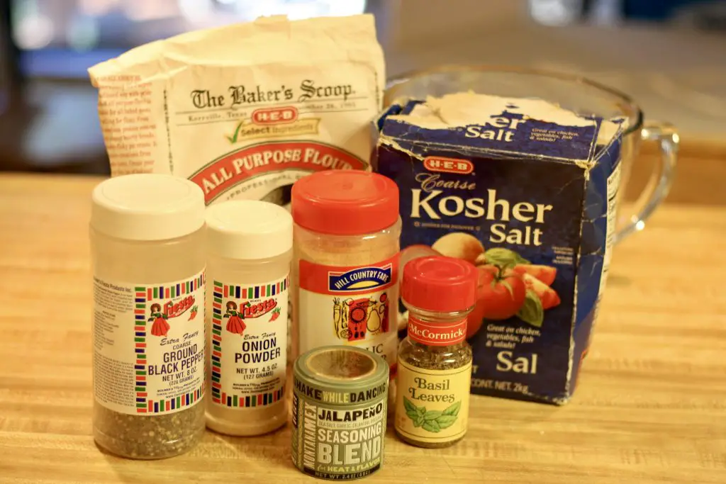 various seasonings and all purpose flour 