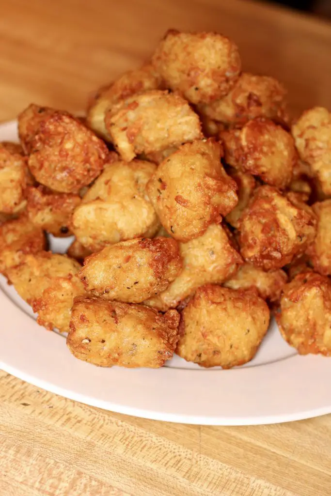Tater Tots on a white plate