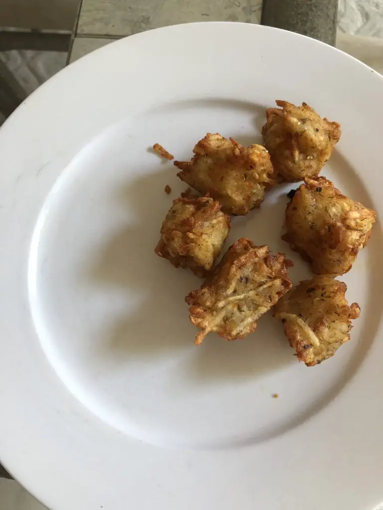 Tater Tots on a white plate