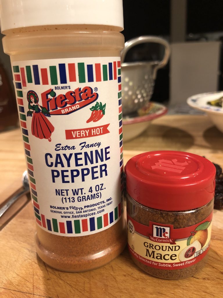 Cayenne pepper and mace