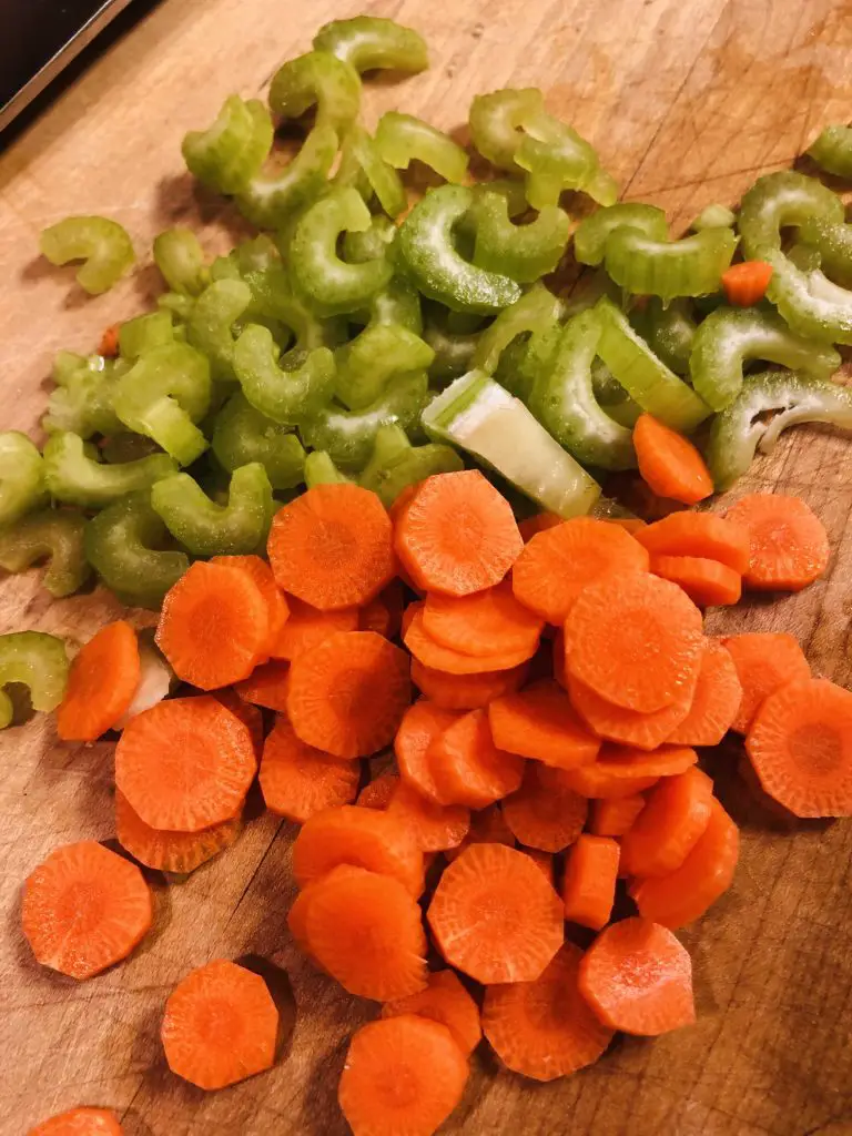 cut up carrots and celery