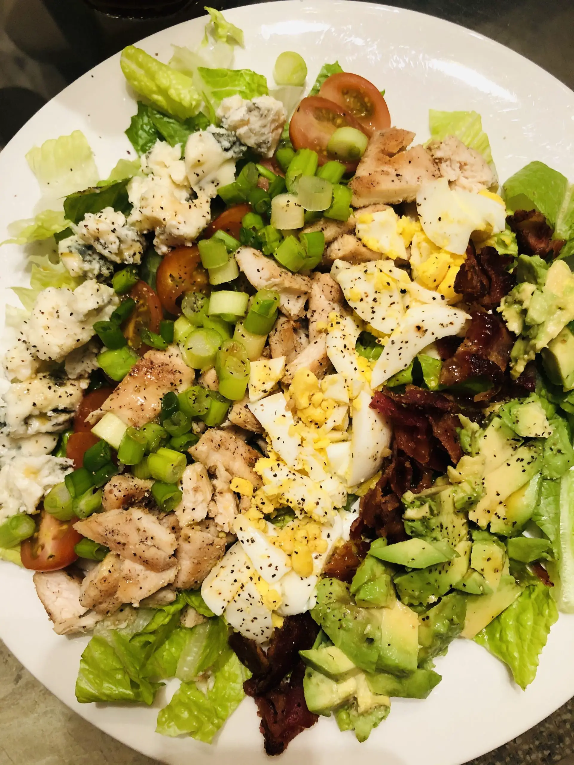 Cobb Salad on a white plate