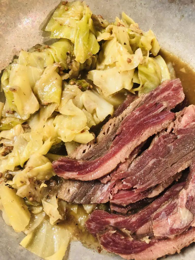 Corned Beef and Cabbage in a skillet