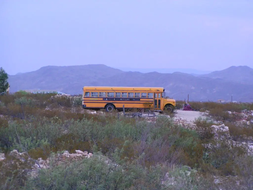 Terlingua TX Old School Bus