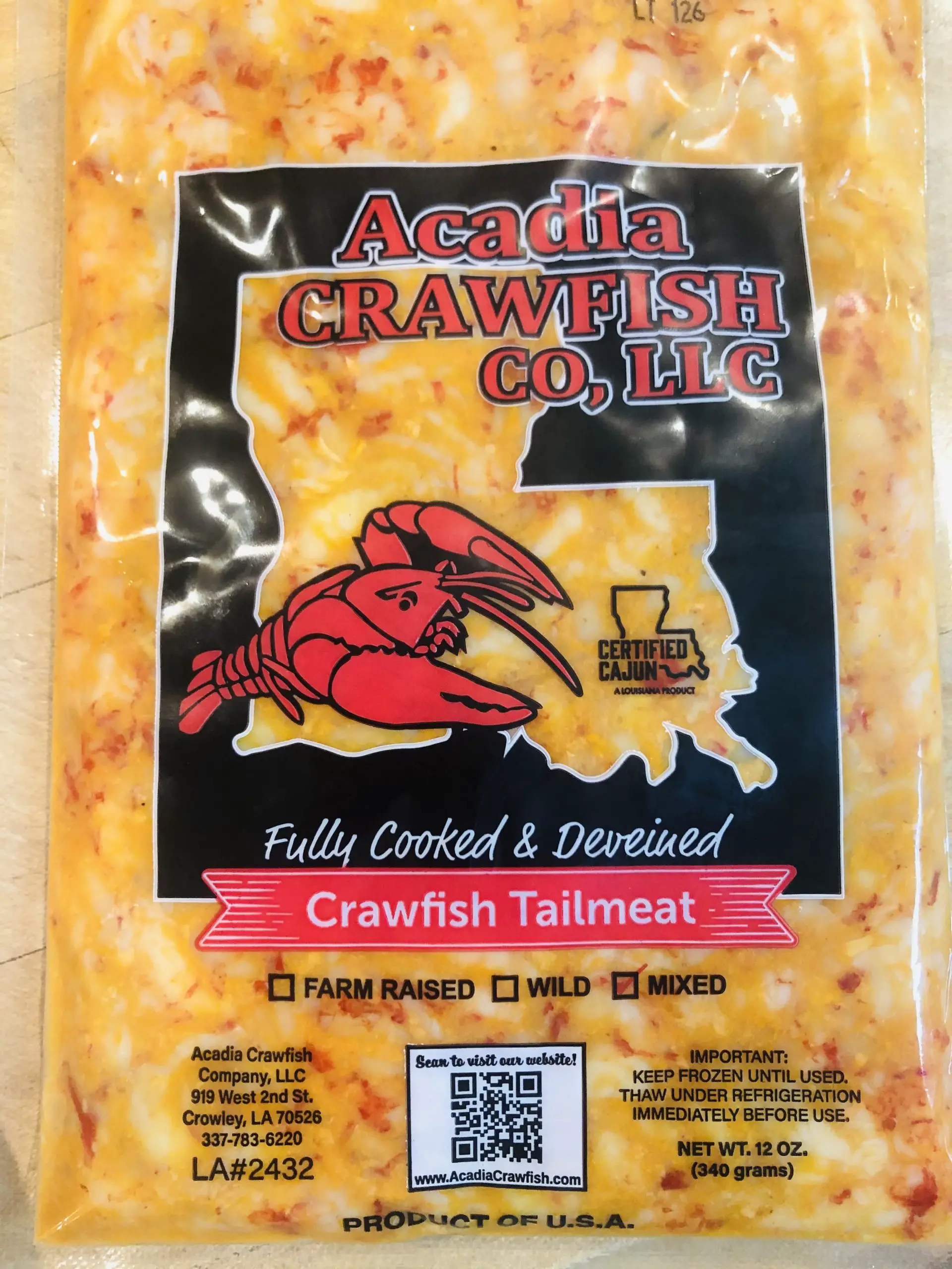Acadia Crawfish Company Package of Cooked Crawfish