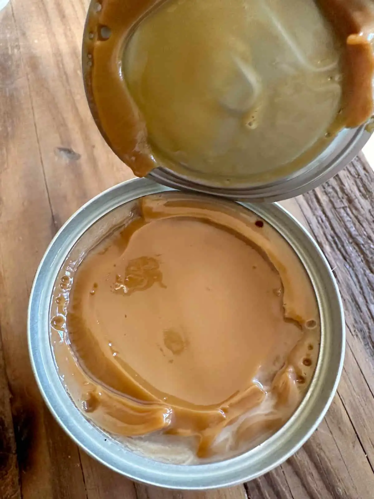 A metal can filled with toffee or dulce de leche.